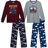Eddie Bauer Boys' Pajama Set - 4 Piece Matching Fleece Graphic Pajama Tops and Pajama Pants for Boys (Sizes: XS-L)