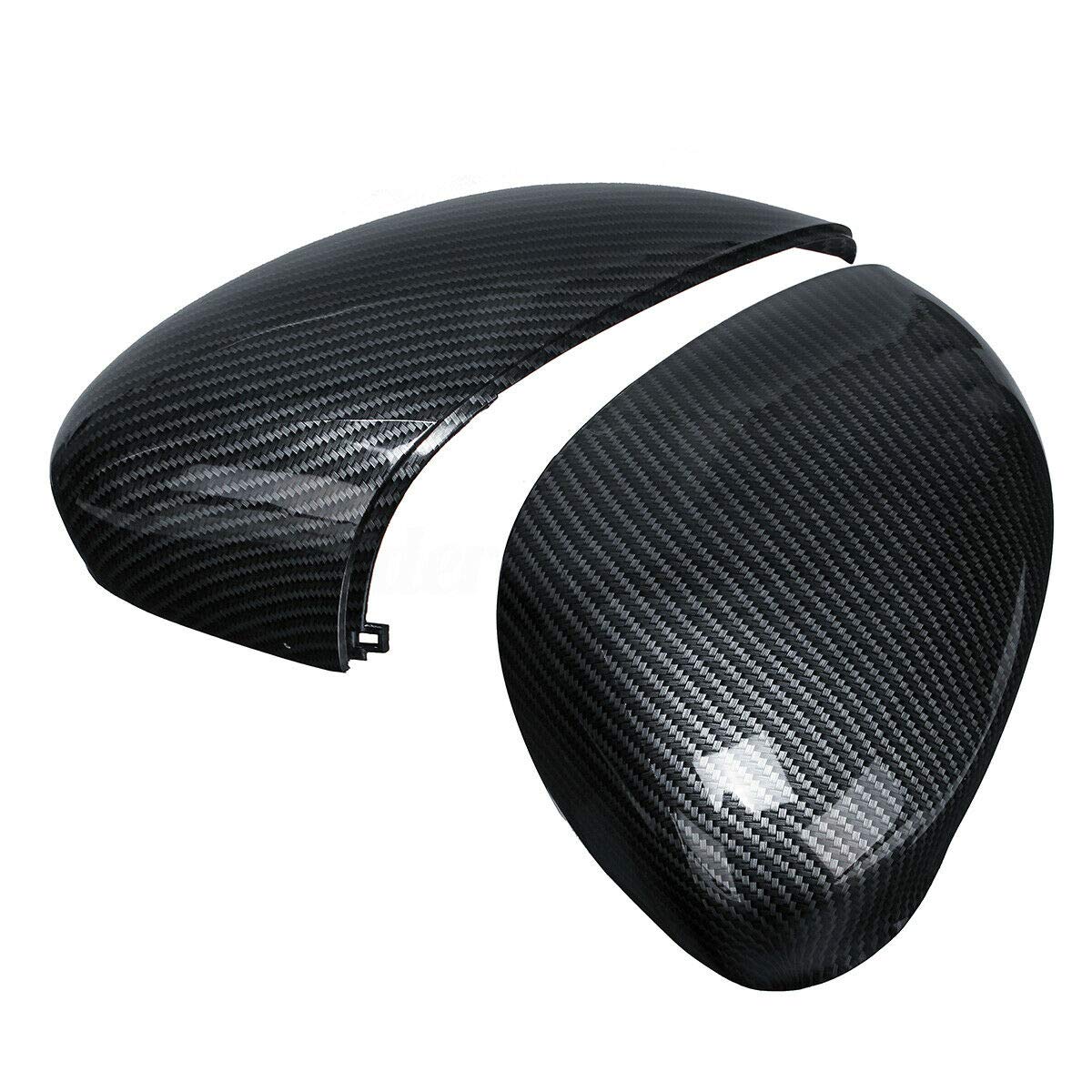 Pair of Carbon Fibre Front Wing Door Rearview Mirror Cover Cap Replacement For Fiesta MK7 2008-2017 Left & Right