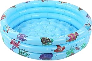 Generic Baby Swimming Pool Blue Waterproof Inflatable Children Round Indoor Outdoor Pool for Summer Backyard Entertainment Ba