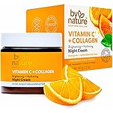 By Nature Face Night Cream - Vitamin C + Collagen PM Moisturizing Facial Lotion for Women (2 Oz)