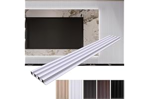 Yutianli 12-Pack Slat Wall Panel 3D WPC Grille for Walls Embossed White Oak Textured Wood Plastic Composite Panel Wood Strip Texture 3D Wall Panels