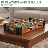 Power Play Tabletop Football Game 16 Inch Wood Table Top Foosball 6 Side view 2