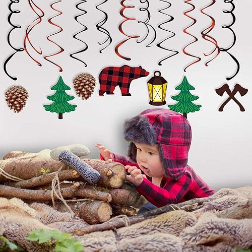 Woodland Buffalo Plaid Baby Shower Centerpieces Lumberjack Diaper