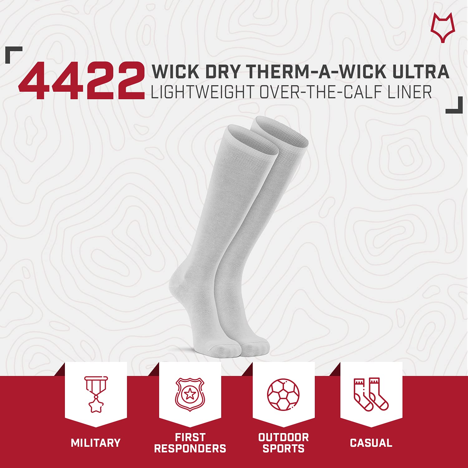 Fox River Wick Dry Therm A Wick Over The Calf Liner Socks Ultra Lightweight Warm Sock