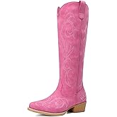 DREAM PAIRS Women's Cowboy Knee High Western Boots