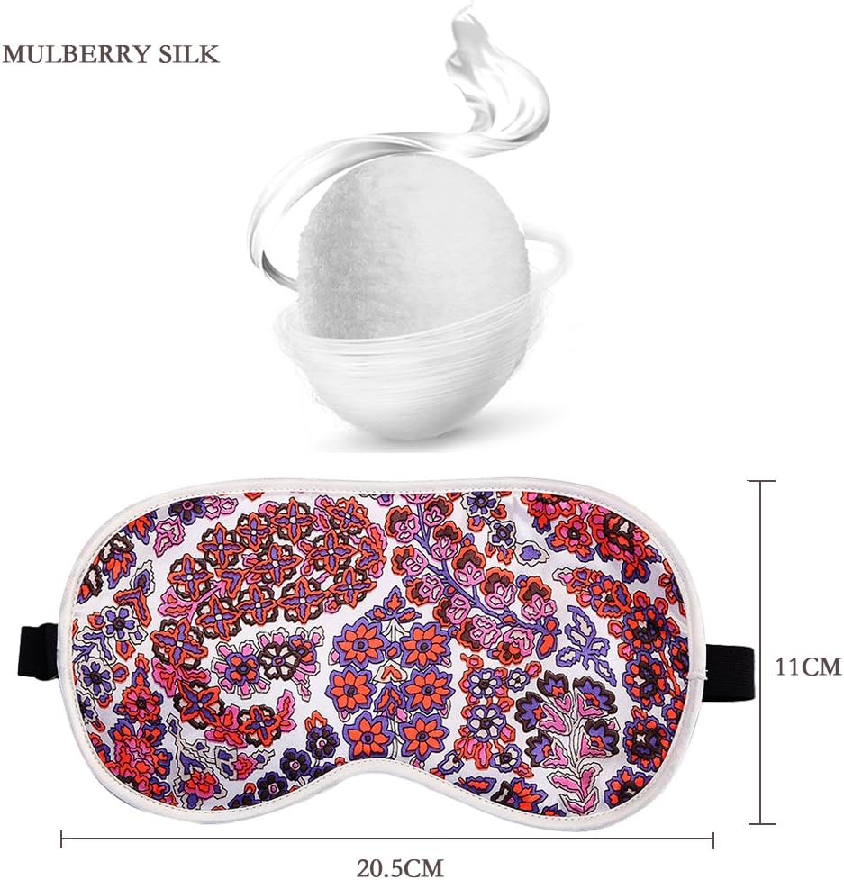 WEITINENA Brand Natural 100% Silk Sleep mask & Blindfold, Super-Smooth Eye mask (One Strap) (Flower)