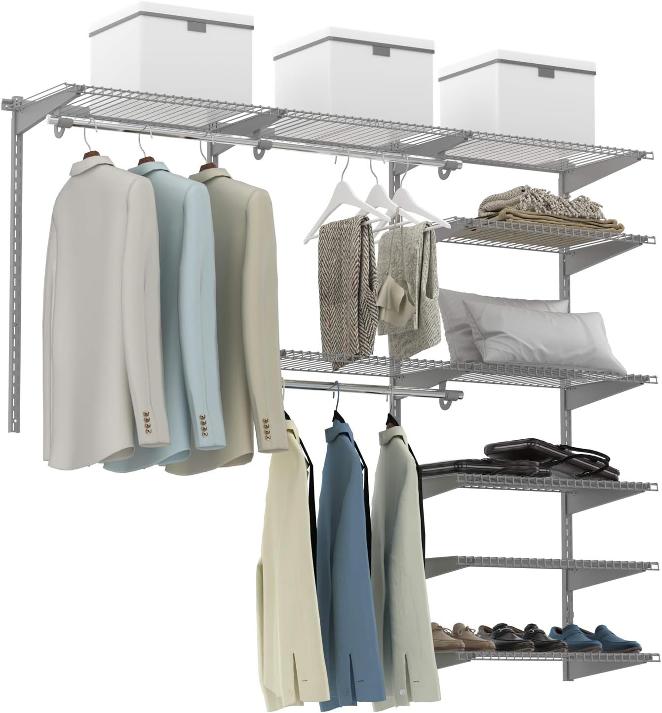 Tangkula 4 to 6 FT Custom Closet Organizer System Kit, Wall
