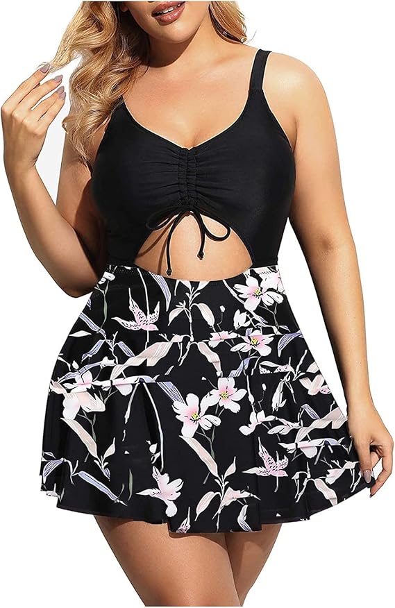 BOIYI Women Plus Size Swimsuits Two Piece Tummy Control Bathing Suits