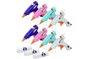 Hot Glue Gun Kit: Mini Hot Glue Guns Kit with 30 Sticks Melt Glue Gun Craft for Kids School DIY Arts Home Quick Repairs 8 Pie