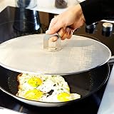 TheStriven 3 Piece Mesh Splatter Screen Stainless Steel Splash Guard Fry Pan view 4