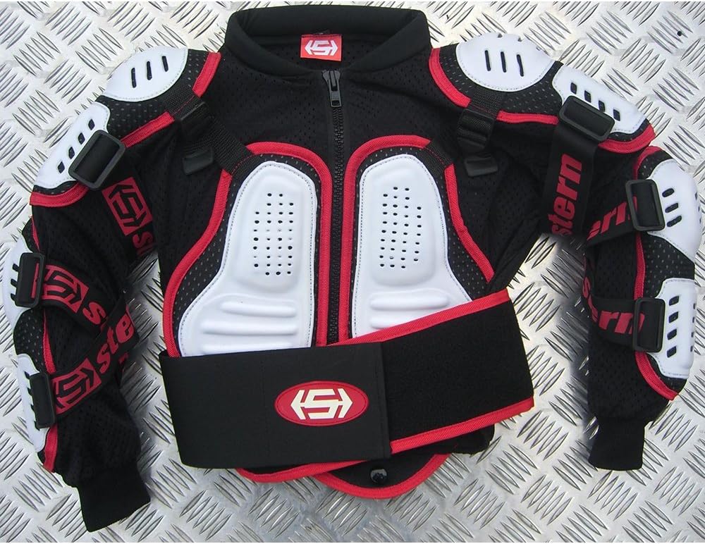 Kids Stern Motocross MX Body Armour Suit quad bike Jacket White