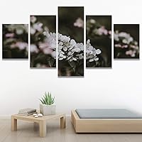 SIGNWIN 5 Panel Canvas Wall Art White Fields for Home Decorations Ready to Hang - 60