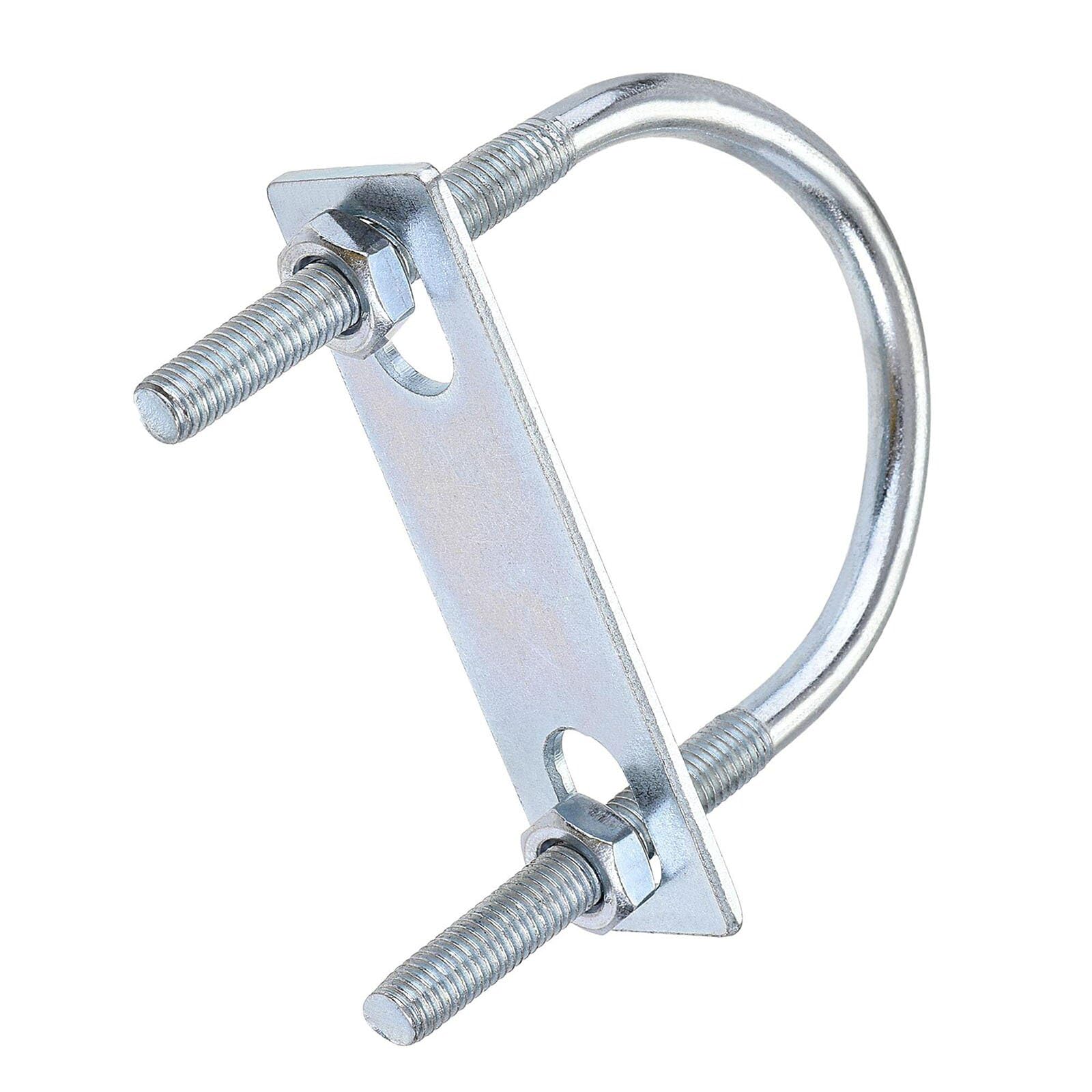 TOP-VIGOR M8 Round U-Bolts, 60mm Inner Width 100mm Length Steel U-Bolts with Nut, Plate for Building Installations Mechanical Parts Connection Cehicles Ships — image 1