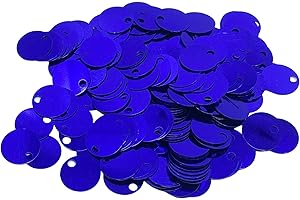 BIHIZLI 10/20/30 mm Flat Round Sequin Paillettes, Hole 4 mm Mix Color Assortment Acrylic Sequin - 1,76 Ounce (50 Grams) - 20mm Navy Blue