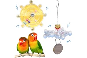 Bird Toys for Parakeets, Colorful Parakeet Toys Wheel, Interactive Spinner Rattle Parrot Toy, Cockatiel Toy for Bird Cage, Ch