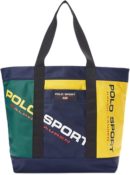 Amazon ポロ ラルフローレン Polo Ralph Lauren メンズ Men S トートバッグ Nylon Polo Sport Tote ネイビー グリーン イエロー 並行輸入品 Polo Ralph Lauren ポロラルフローレン トートバッグ