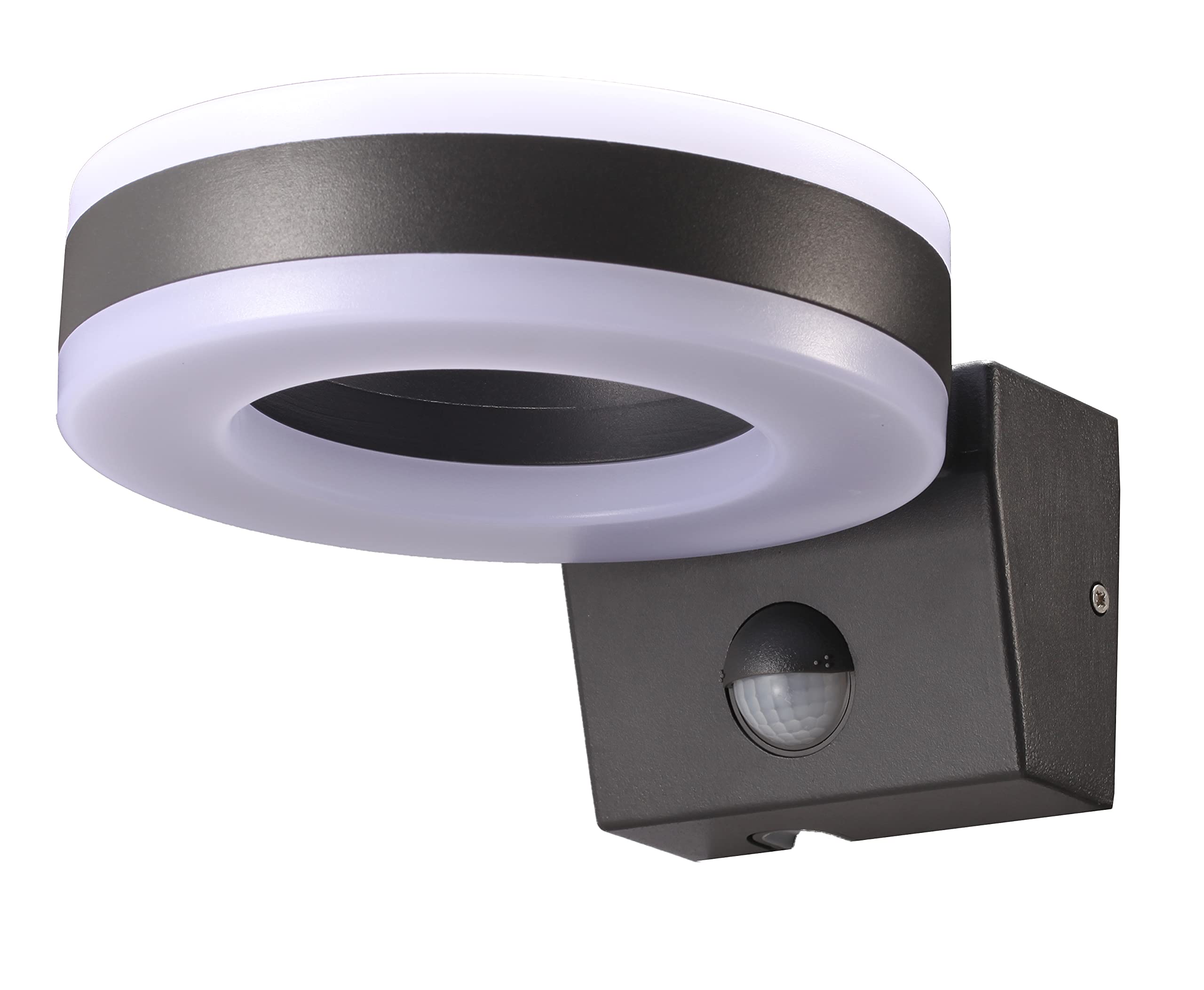 UKEW Up Down PIR Wall Light - 20W LED External Security Lights with Motion Sensor and Circle Ring Design - IP65 Outdoor Waterproof Cool White 6000K