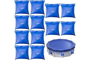 LFUTARI 12 Pack Swimming Pool Cover Hanging Bag - 0.4 mm PVC Pool Cover Weights - Heavy-Duty Winter Water Tube for Above Ground Winter Pool Cover，11.5″L×11.5″W