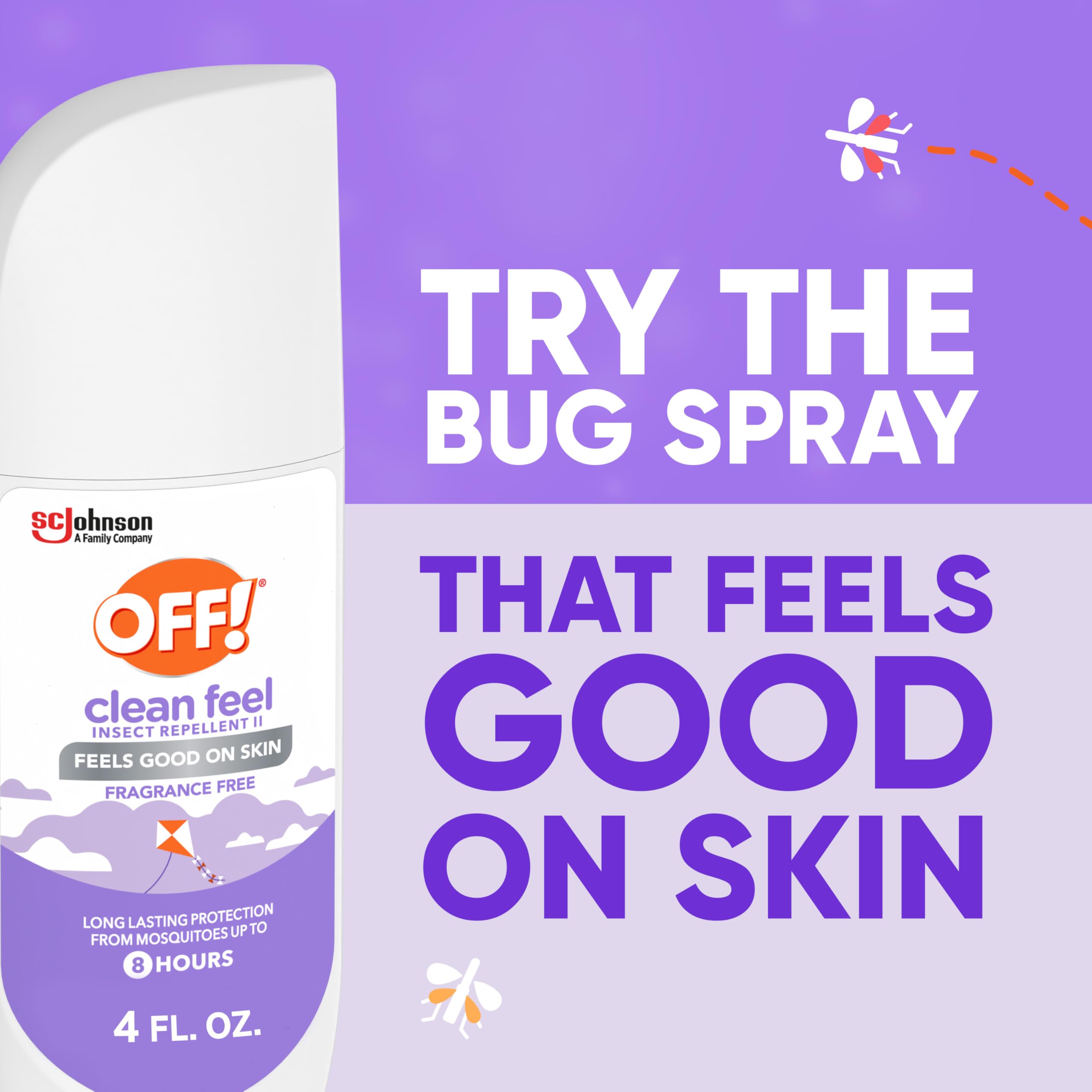 OFF! Clean Feel Insect Repellent Spritz with 20% Picaridin, Bug Spray with Long Lasting Protection from Mosquitoes and Ticks, Feels Good on Skin, 4 oz