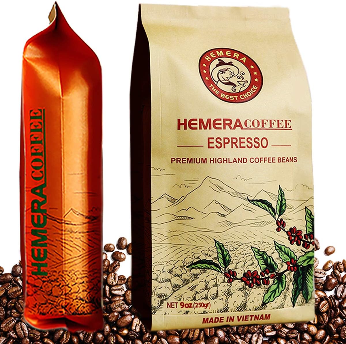 VO HUNG COFFEE Espresso Coffee Beans - Whole Bean Coffee - Fresh Light Roast Coffee Beans - Specialty Coffee Of Cau Dat - Da Lat - Vietnam. Our Coffee Is The Best (Type 18 = 7.1mm) 9 Ounce