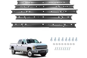 BALOCEO Truck Bed Crossmember Repair Kit Compatible with 2001-2006 Chevrolet Silverado 2500 HD Floor Support Rails Electrophoresis Steel Black
