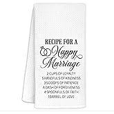 CIOJUNE Bride Towel, Just Married Funny Dish Towels for Kitchen, Wedding Dish Towels, Just Married Gifts for Couples Newlyweds Wife Husband Bride, 16x24 in