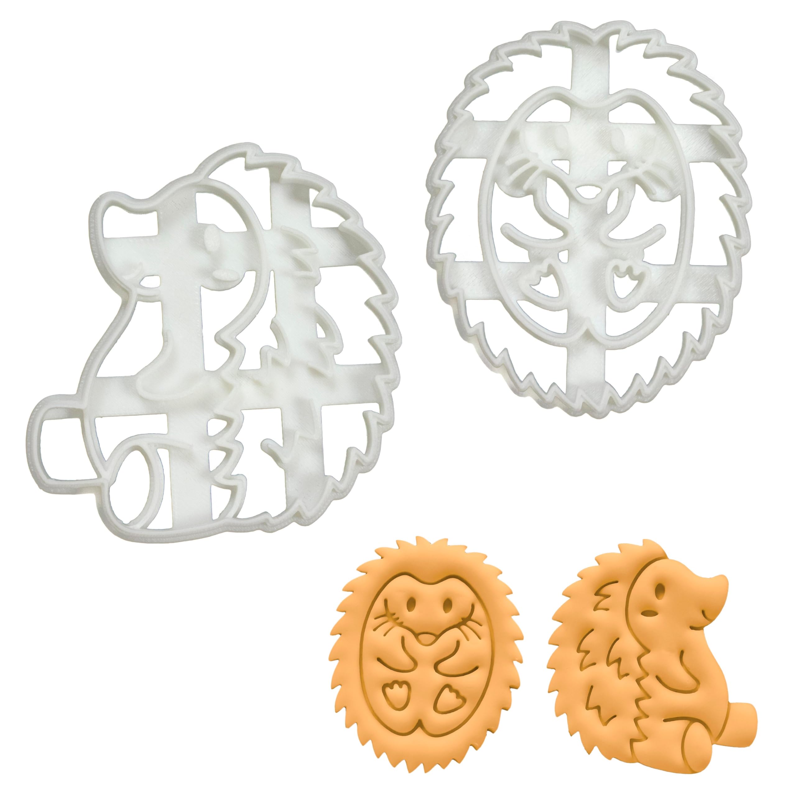 BAKERLOGY Set of 2 Hedgehog Cookie Cutters - Detailed Biscuit Cutter Design for Baking and Crafts, Ideal on Fondant, Dough, Clay