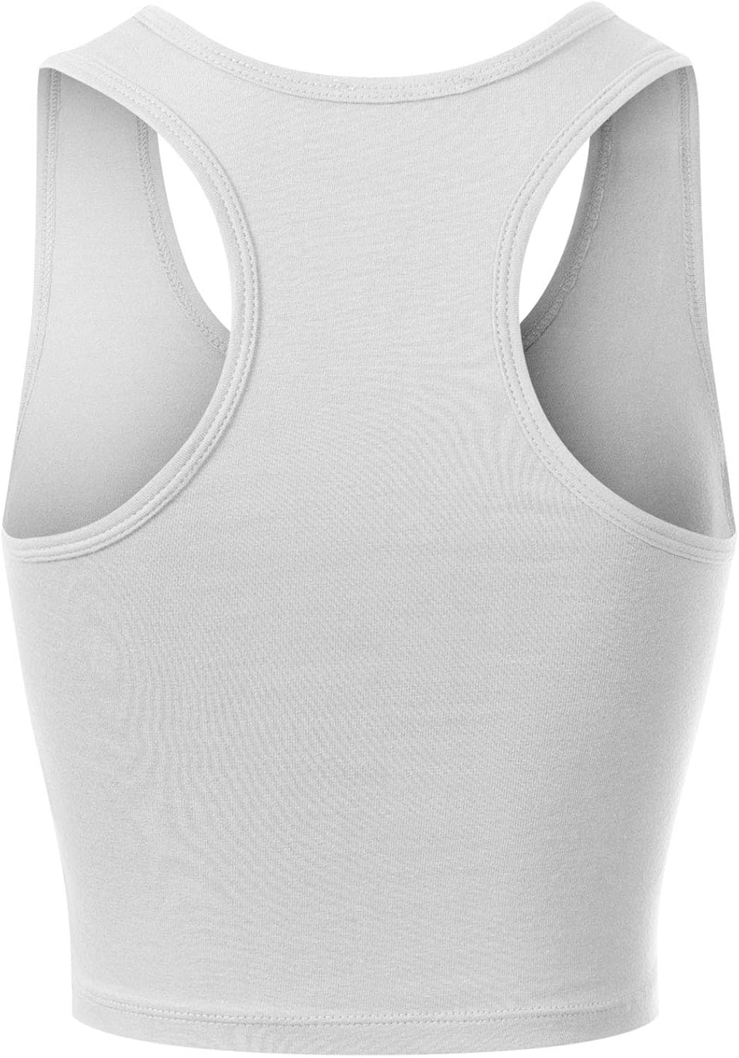 MixMatchy Women's Cotton Basic Sleeveless Racerback Sports Crop Tank Top at  Women’s Clothing store