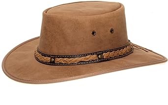 Barmah 1022 Squashy Bronco Cooper Crossing Lederhut aus Australien + Kinnriemchen | Beige/Hickory