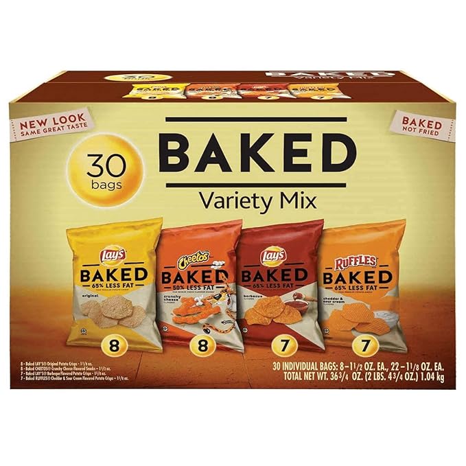 Amazon Com Lays Oven Baked Potato Chips Variety Pack 30count