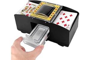 Litesam Seasonal Designs Automatic Card Shuffler,Poker Shuffler Portable Card Shuffler,Battery-Operated Playing Card Shuffler for Casino,Club Gaming and Home Party, Black