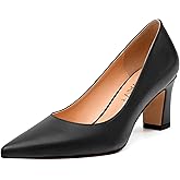 GUAVAIVY Women's Pumps, Pointed Closed Toe Mid Heel, Fashion Solid Matte Daily Working Party Shoes for Women 2.5Inch