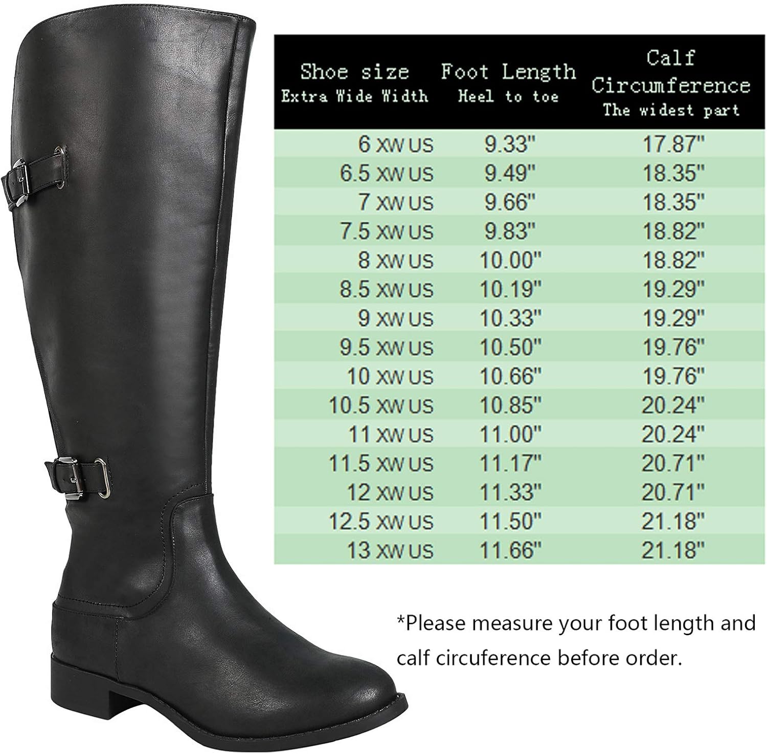 wide calf boots size 11