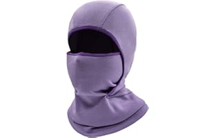 woogwin Kids Balaclava Ski Face Mask Windproof Neck Warmer Winter Fleece Face Scarfare Gaiter for Boys Girls (Purple)