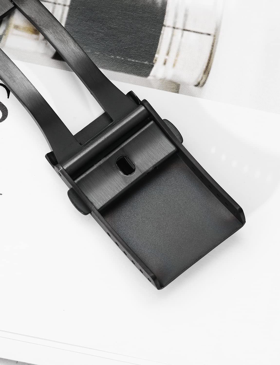 watchdives Watch Buckle 18mm/20mm/22mm Fold Safety Milled Clasp Replacement Stainless Steel Watchband Clasp (Black, 22mm)