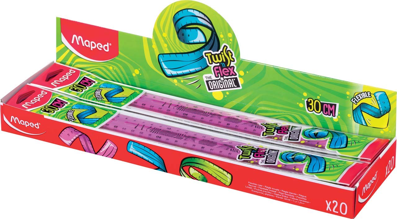 Maped Twist and Flex 30cm Ruler (Assorted Colours) (Box of 20)