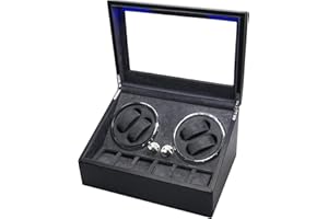 ZOEJOE Automatic Watch Winders for Men's and Women's Watches with 4 Winding Positions and 6 Storage Case