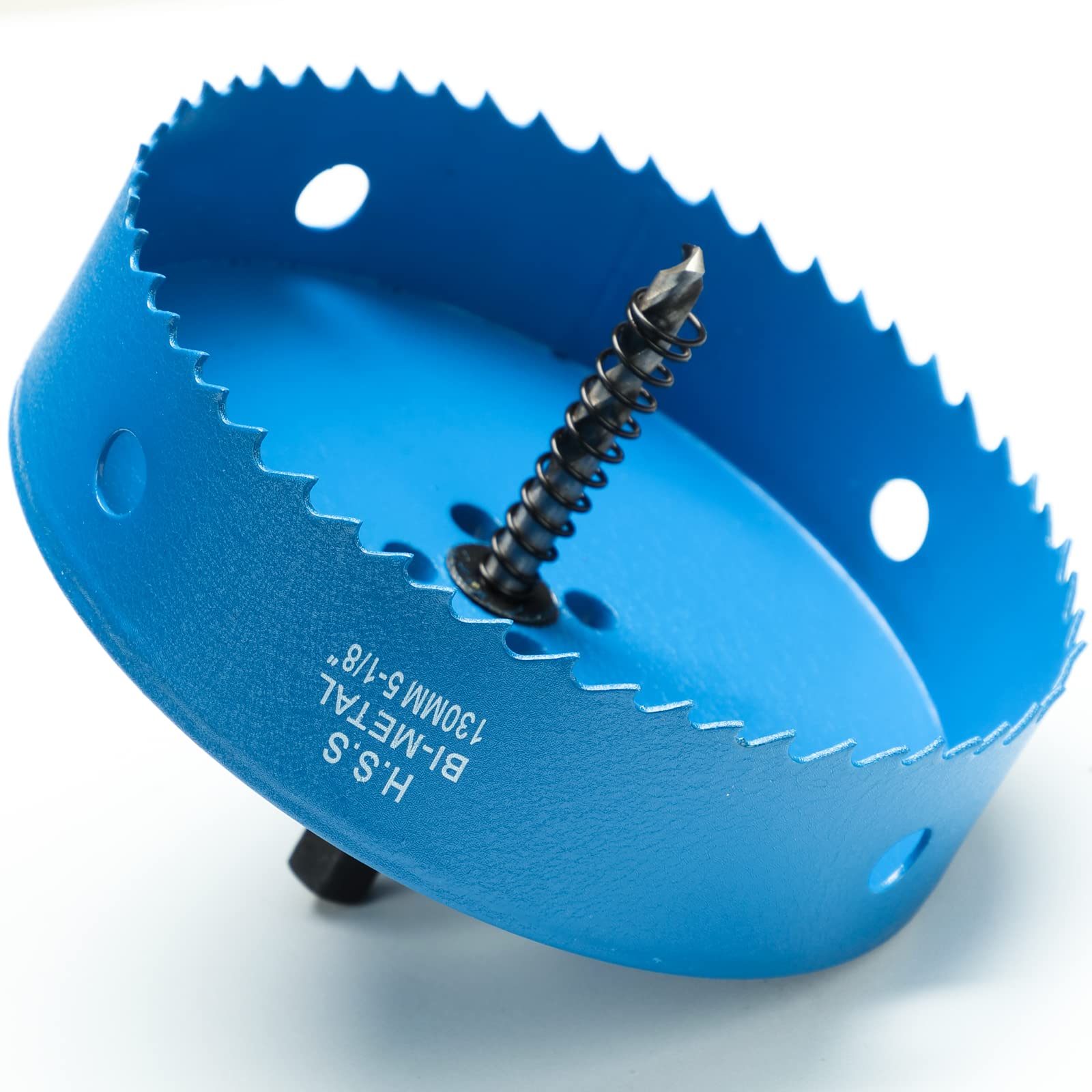 130mm HSS Bi-Metal Hole Saw, Table Vent Corn Hole Cutter in 30mm Cutting Depth for Wood Boards, Thin Metal Sheet, Drywall and Plastic