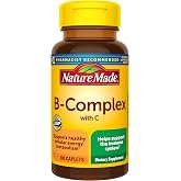 Nature Made B Complex Supplement with Vitamin C, 100 Caplets | With 5 Essential B Vitamins, Vitamin B Complex with Vitamin C for Immune System Support, Gluten Free, 100 Day Supply