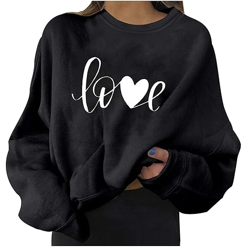 Pullover Tops for Women Christmas Elk Graphic Sweatshirts Casual Long Sleeve Solid Color Blouses Shirts Sweaters