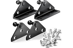 Vepagoo 13MM Ball Stud Mounting Bracket for Gas Shock Spring Strut Prop Lift Support with 2pcs L-Type, 2pcs Flat-Type and 16pcs Screws, Set of 4 (Only Fits 13mm Ball Head)