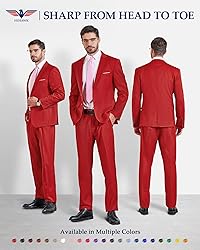 Hihawk Men's 2 Piece Slim Fit Suit with Stretch