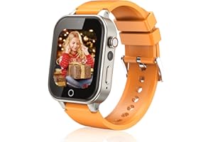 Goodatech Smart Watch for Kids 4-12 Years Boys Girls, 26 Puzzle Games,HD Camera,Video Music Player,Pedometer,Flashlight,Calendar Stopwatch Timer,Alarm Clock,Aluminum Case,Sport Band (Orange)