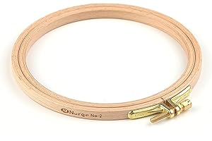 Nurge Premium Beech Wood Gold Clasp Embroidery Hoop 8mm (130mm = 5.11" ~ Approx 5")