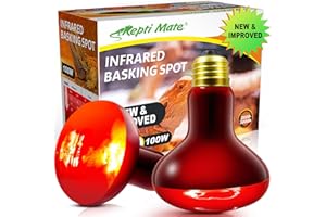 REPTI MATE 2 Pack Infrared Heat Lamp, 100W Reptile Heat Emitter Infrared Basking Spot Light, Red Heat Lamp for Chickens Coop Reptile Pets Brooder Use