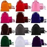 48 Pcs Velvet Drawstring Bags, 12 Colors Jewelry Pouches, 2.8''x3.5'' Gift Bags With Drawstring for Wedding Favors, Gifts, Event Supplies, Party Favors