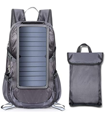 Yoidesu 14W Solar Backpack, Solar Panel Power Backpack with Handle and USB Charging Port, Ergonomic Multifunction Laptop Bag Hiking Backpack for Running, Biking, Festivals, Travel : Electronics
