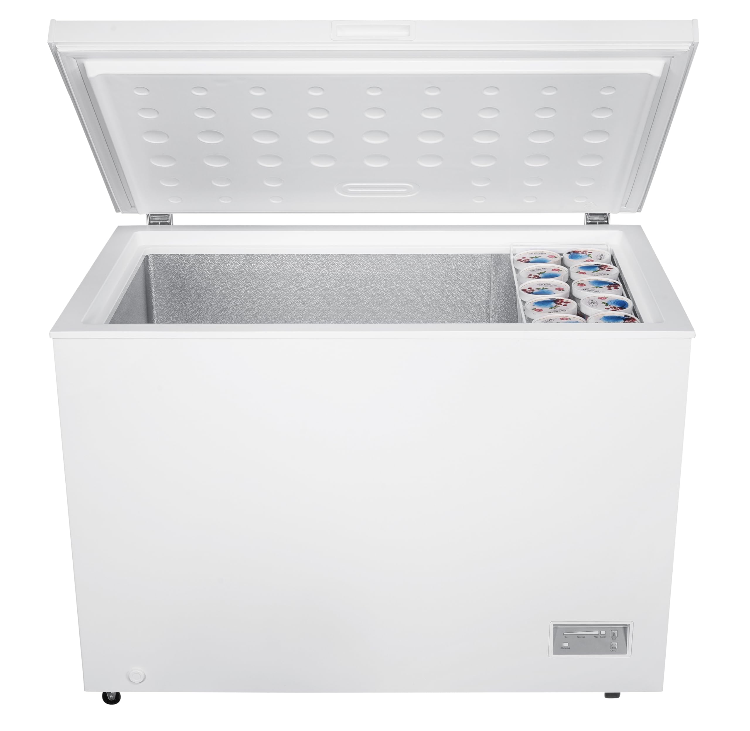 Beko CF316EWN Gefriertruhe, Kühltruhe, 308 l Nutzvolumen, 1 Gefriergutkorb, Temperaturalarm, Transportrollen, LED-Anzeigesystem, 40 db(A), in unbeheizten Räumen nutzbar, Weiß 3