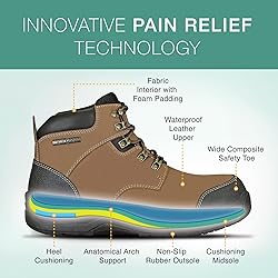 Orthofeet Men's Orthopedic Brown Leather Granite