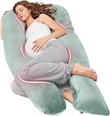 Nuliie Pregnancy Pillow U Shape Full Body Maternity Pillow Green